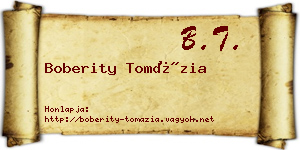 Boberity Tomázia névjegykártya